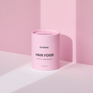 Vaaleanpunainen Glowwa hair food original pakkaus